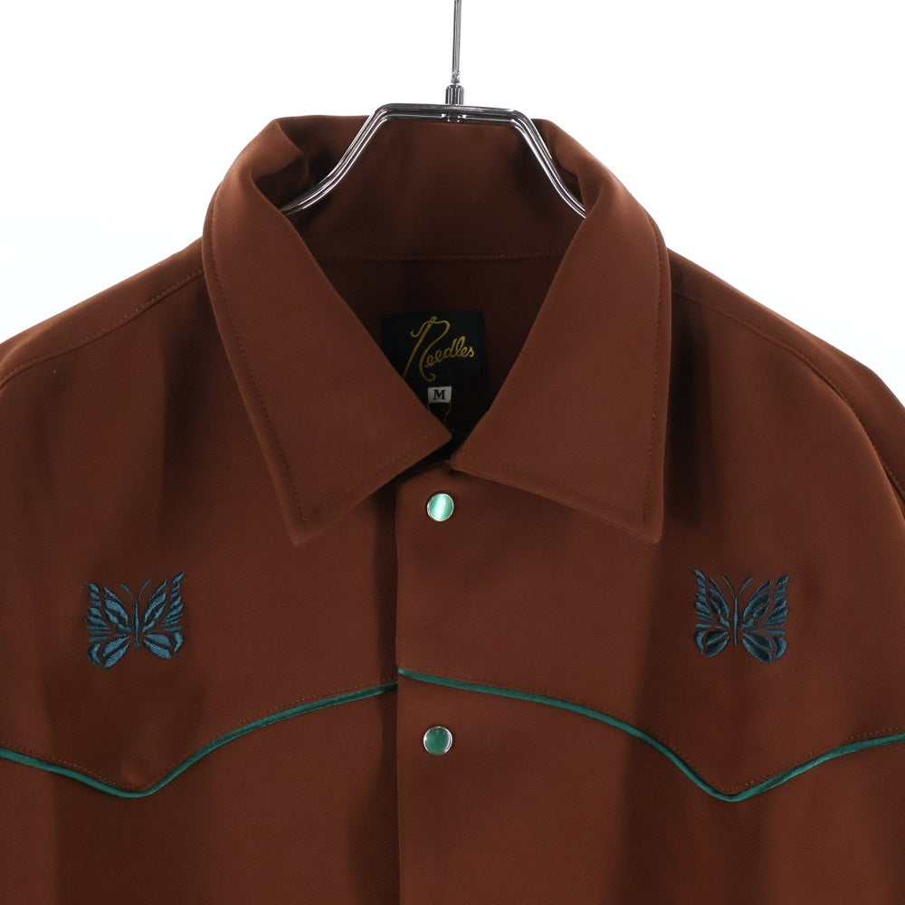 Needles(ニードルス) Piping Cowboy Jacket パイピング カウボーイジャケット フルスナップボタン長袖シャツ ブラウン NS150