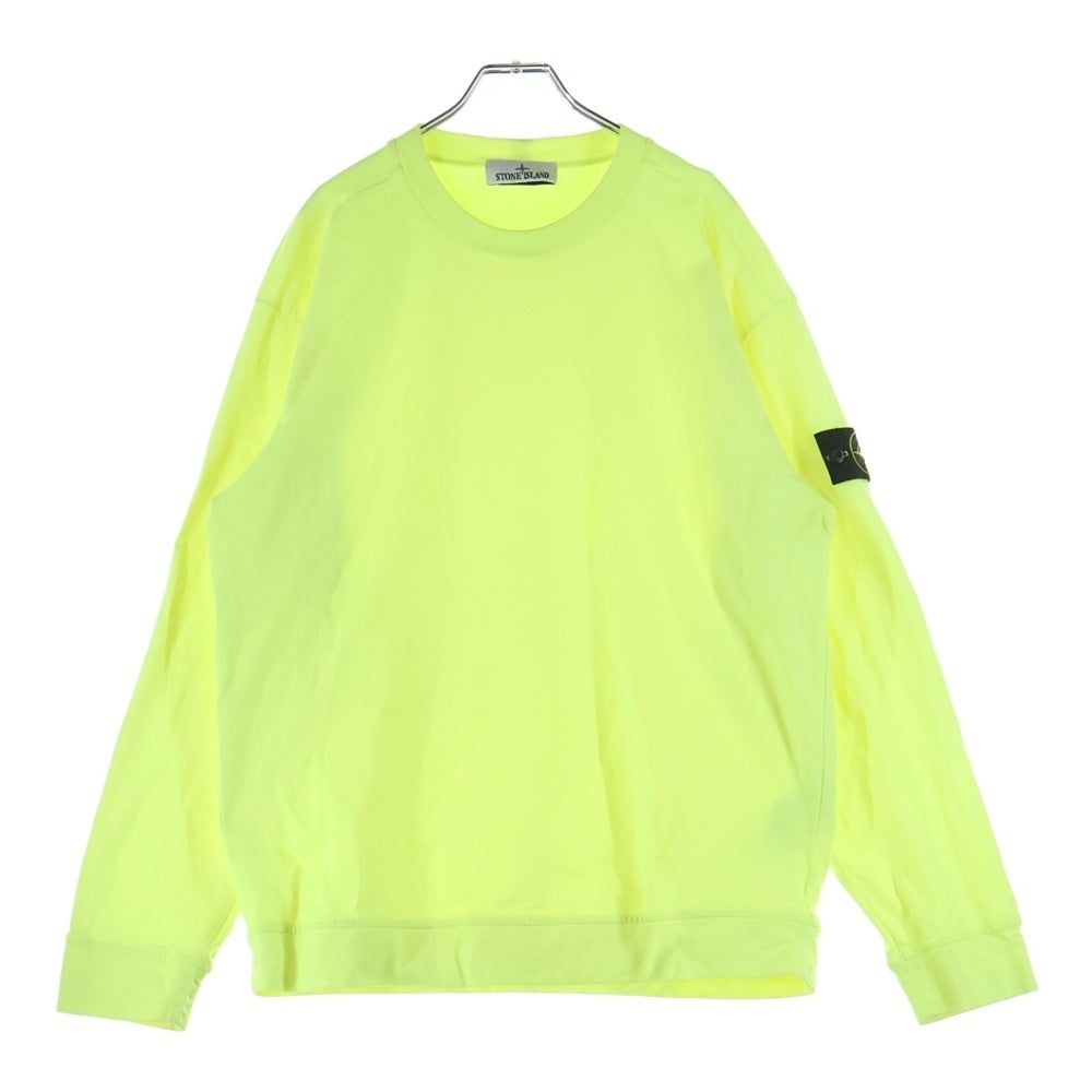 STONE ISLAND(ストーンアイランド) 袖ロゴワッペン付 クルーネック 長袖Tシャツ イエロー 801563750