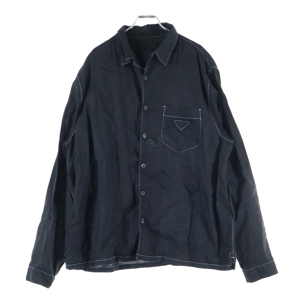 PRADA(プラダ) 25SS トライアングルロゴステッチ オープンカラー 長袖