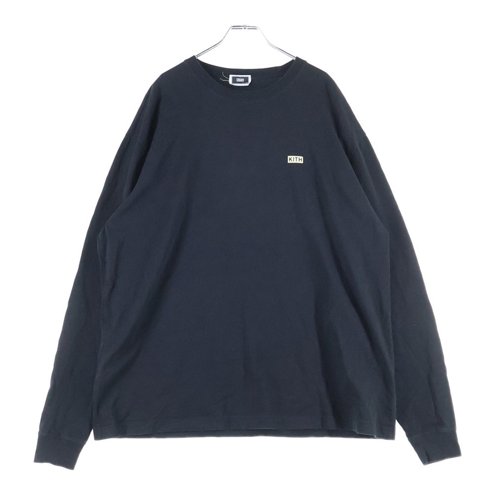 KITH(キス) フロントフェルトロゴ クルーネック 長袖Tシャツ ブラック 25-070-060-0003-7-0