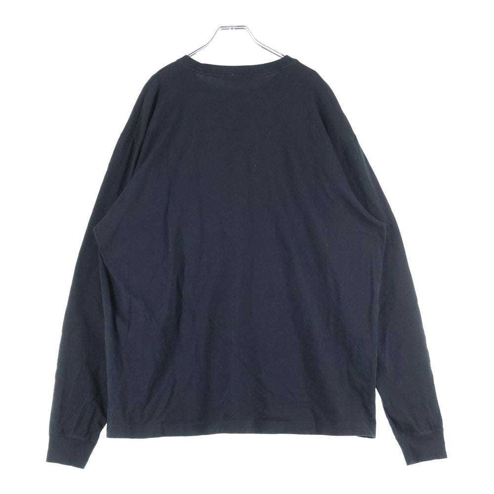 KITH(キス) フロントフェルトロゴ クルーネック 長袖Tシャツ ブラック 25-070-060-0003-7-0