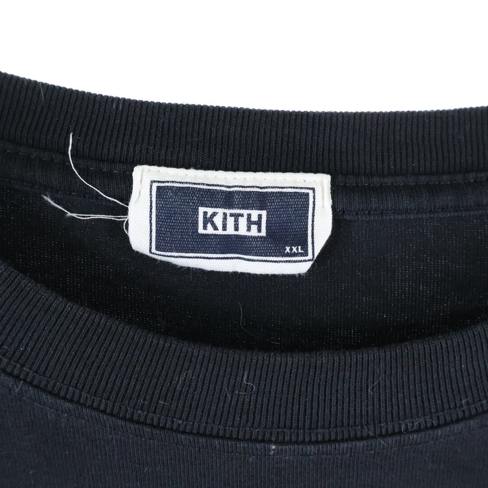 KITH(キス) フロントフェルトロゴ クルーネック 長袖Tシャツ ブラック 25-070-060-0003-7-0