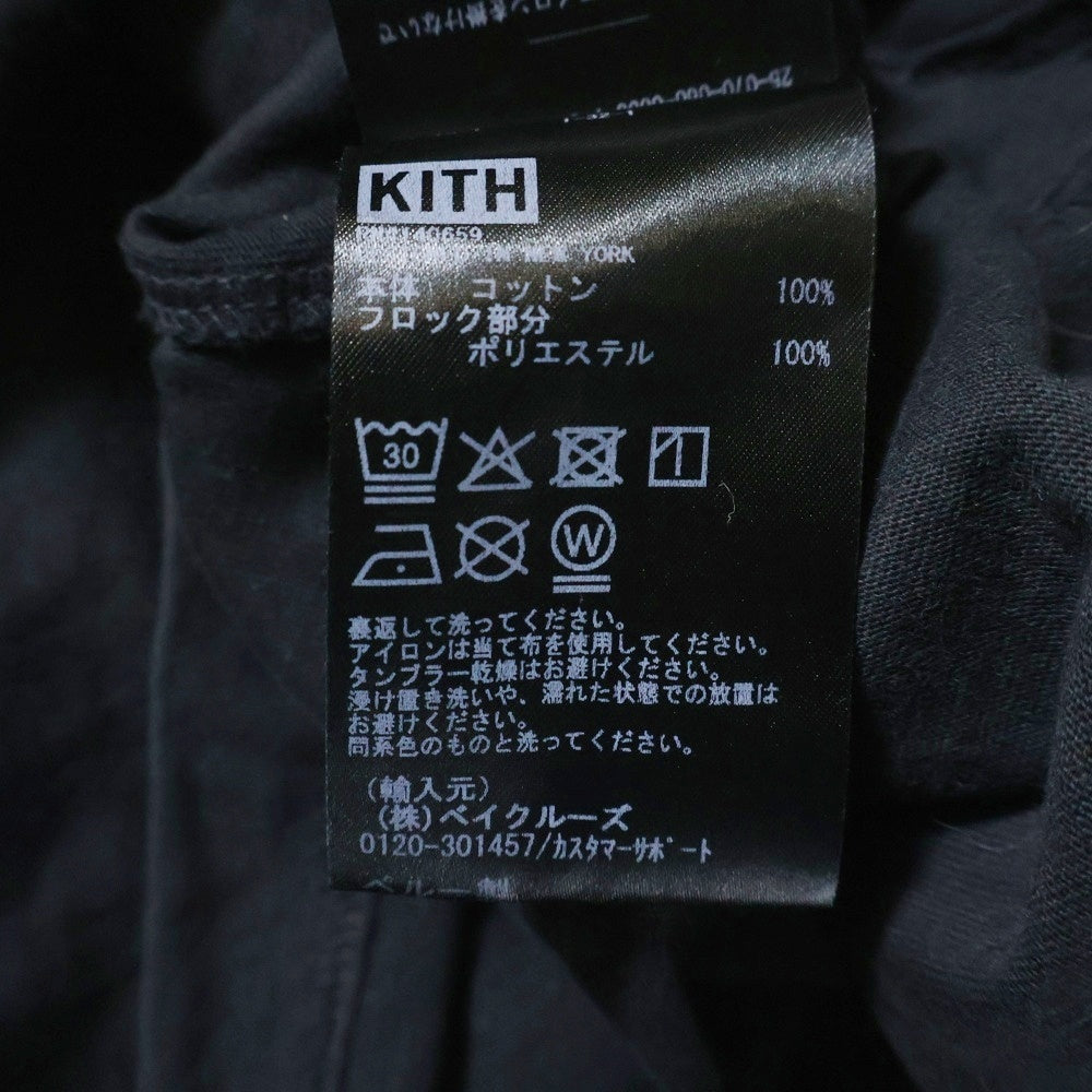 KITH(キス) フロントフェルトロゴ クルーネック 長袖Tシャツ ブラック 25-070-060-0003-7-0