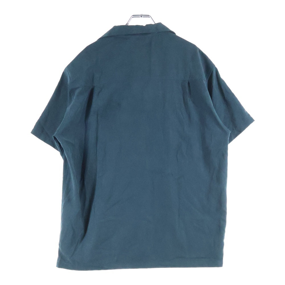 KARAKU(カラク) 胸刺繍デザイン 開襟半袖シャツ グリーン