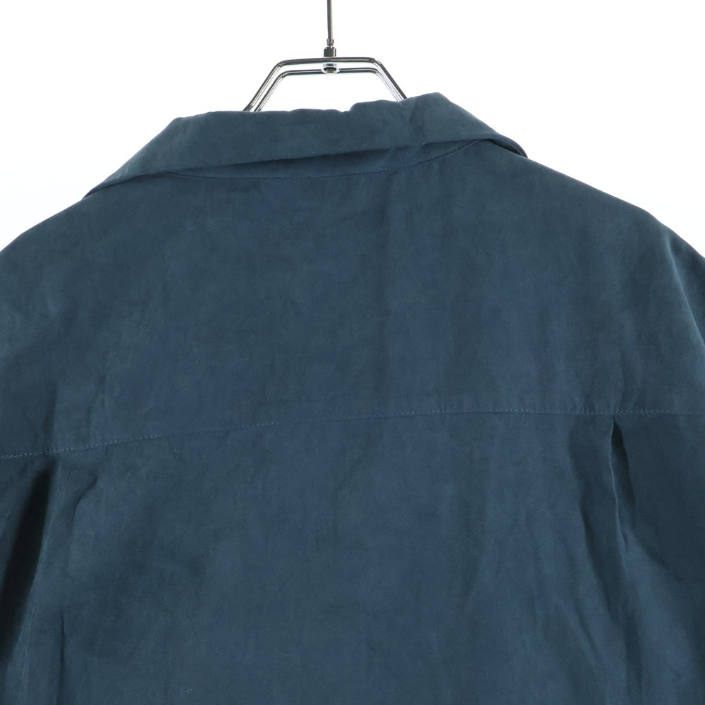 KARAKU(カラク) 胸刺繍デザイン 開襟半袖シャツ グリーン