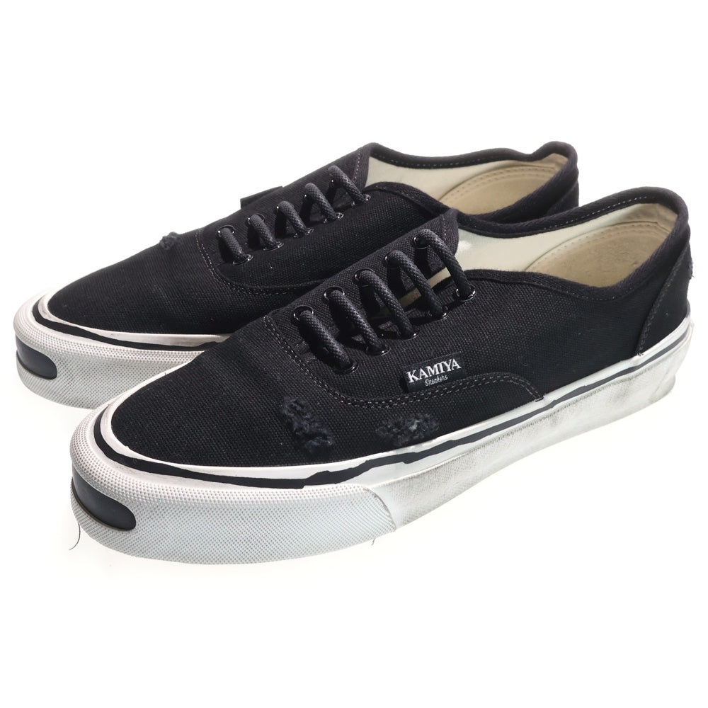 KAMIYA(カミヤ) Herc Distressed Vulcanized Sneaker ハーク ヴァルカナイズ スニーカー ローカットスニーカー ブラック G13FW702