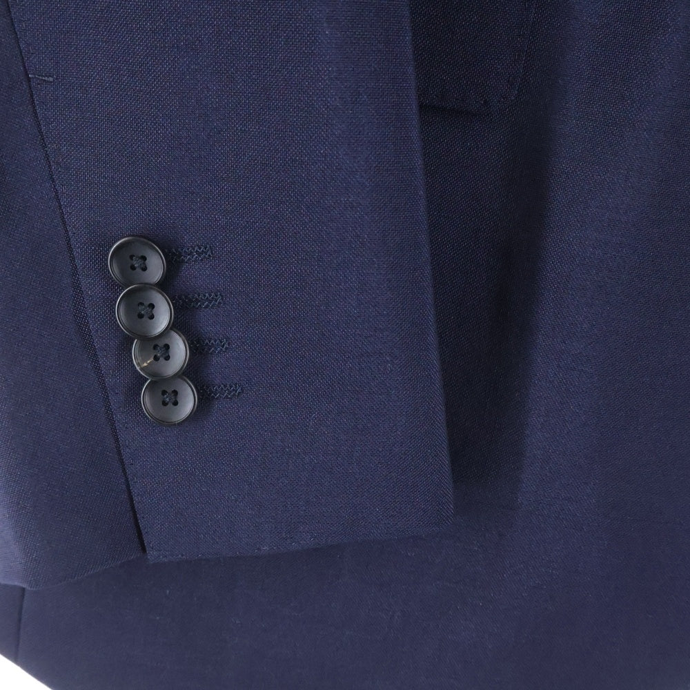 NO BRAND(ノーブランド) Artigianale アルティジャナーレ カノニコ社製生地使用 段返り3Bテーラードジャケット スラックスパンツ セットアップ スーツ ネイビー