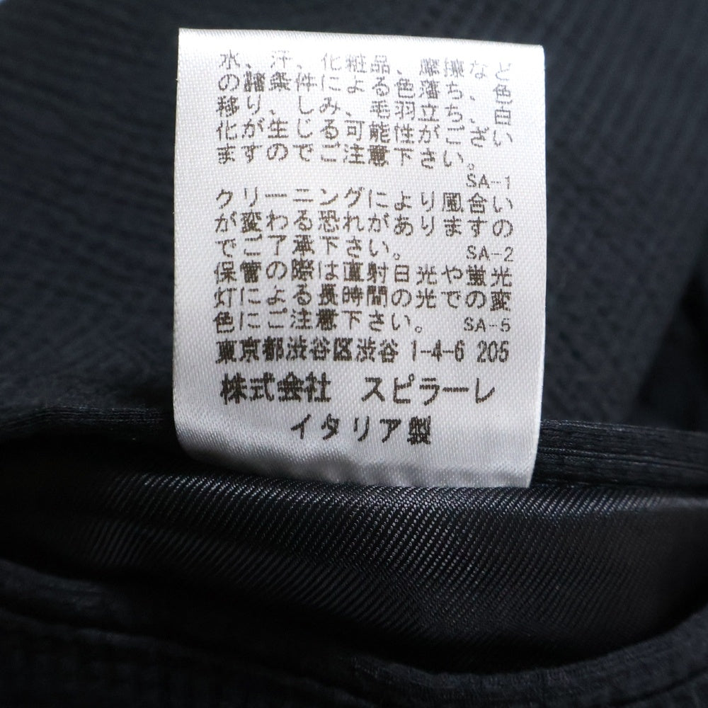 NO BRAND(ノーブランド) Finjack フィンジャック サイドベンツ コットンポリ 2Bテーラードジャケット イタリア製 ブラック FIN-SP19