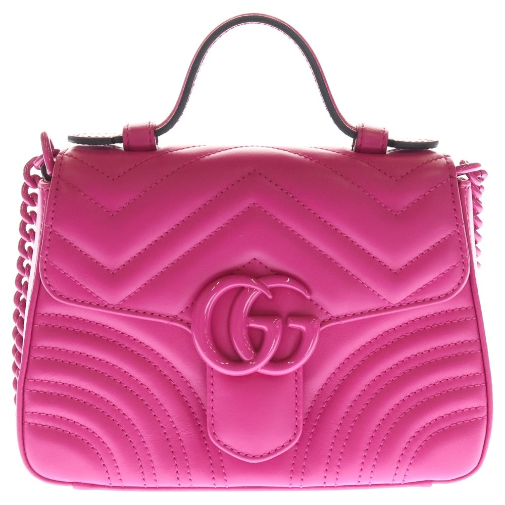 GUCCI(グッチ) GG Marmont 702563 GG モーメント キルティング レザー 2WAY ショルダーバッグ ピンク レディース