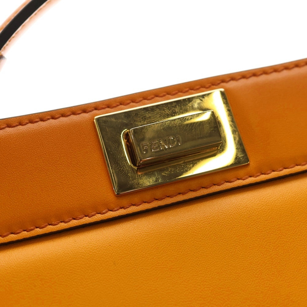 FENDI(フェンディ) ピーカブー アイシーユー レザー 2WAY ショルダーバッグ オレンジ 771-6 レディース