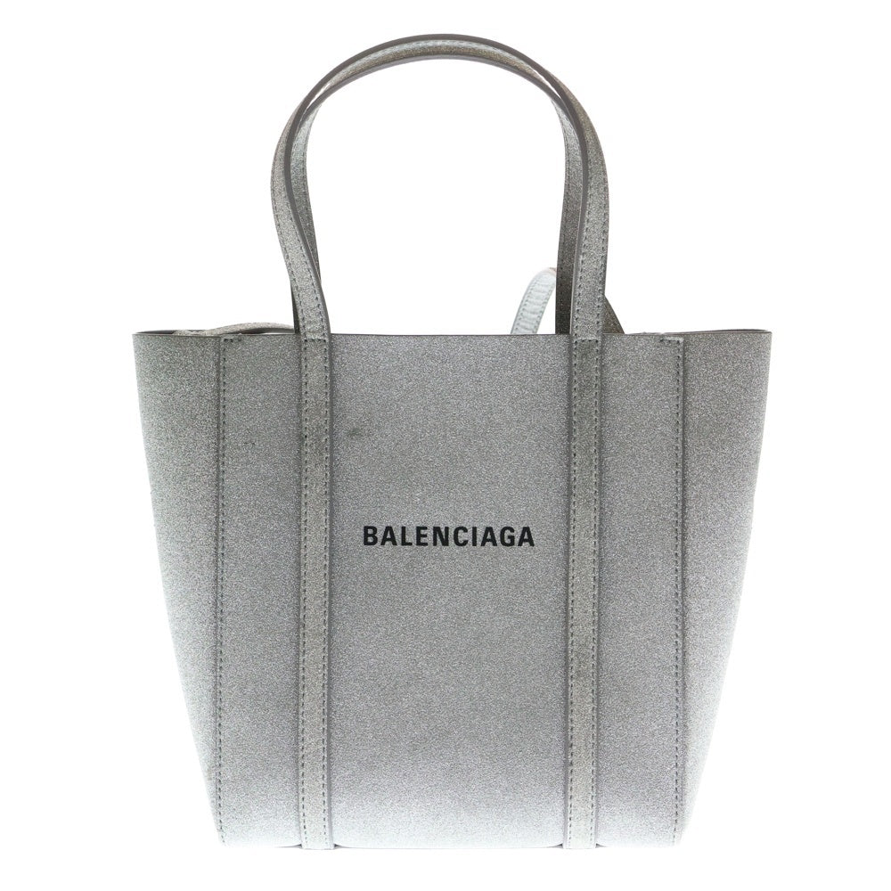 BALENCIAGA(バレンシアガ) EVERYDAY TOTE XXS GLITTER ラメ 2WAY レザー ショルダーバッグ シルバー 551815 レディース