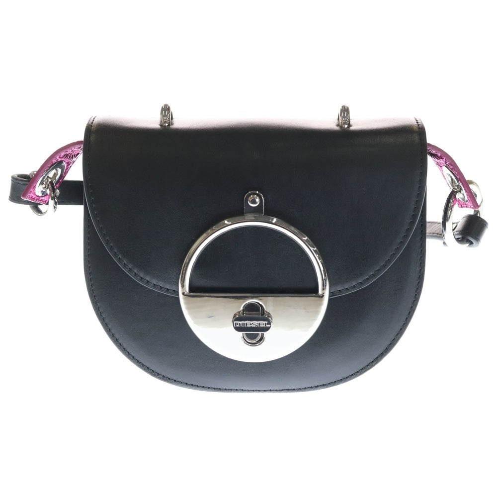 DIESEL(ディーゼル) MAGGIE BR クロスボディ レザーショルダーバッグ ブラック レディース