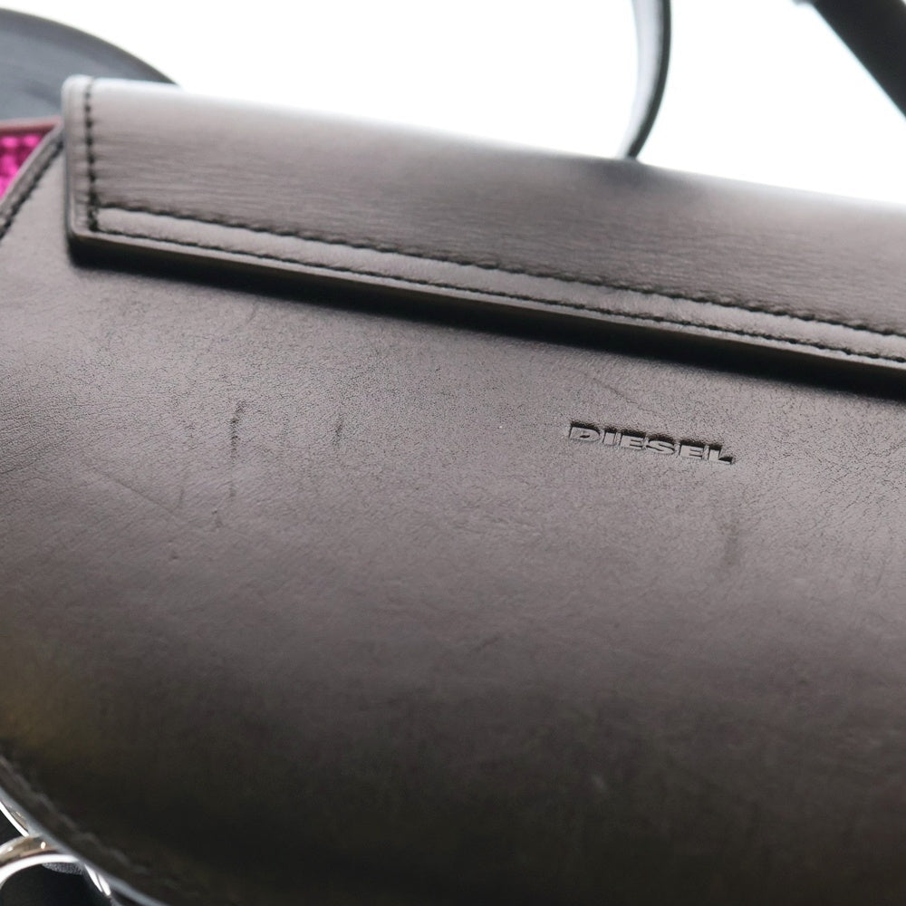 DIESEL(ディーゼル) MAGGIE BR クロスボディ レザーショルダーバッグ ブラック レディース