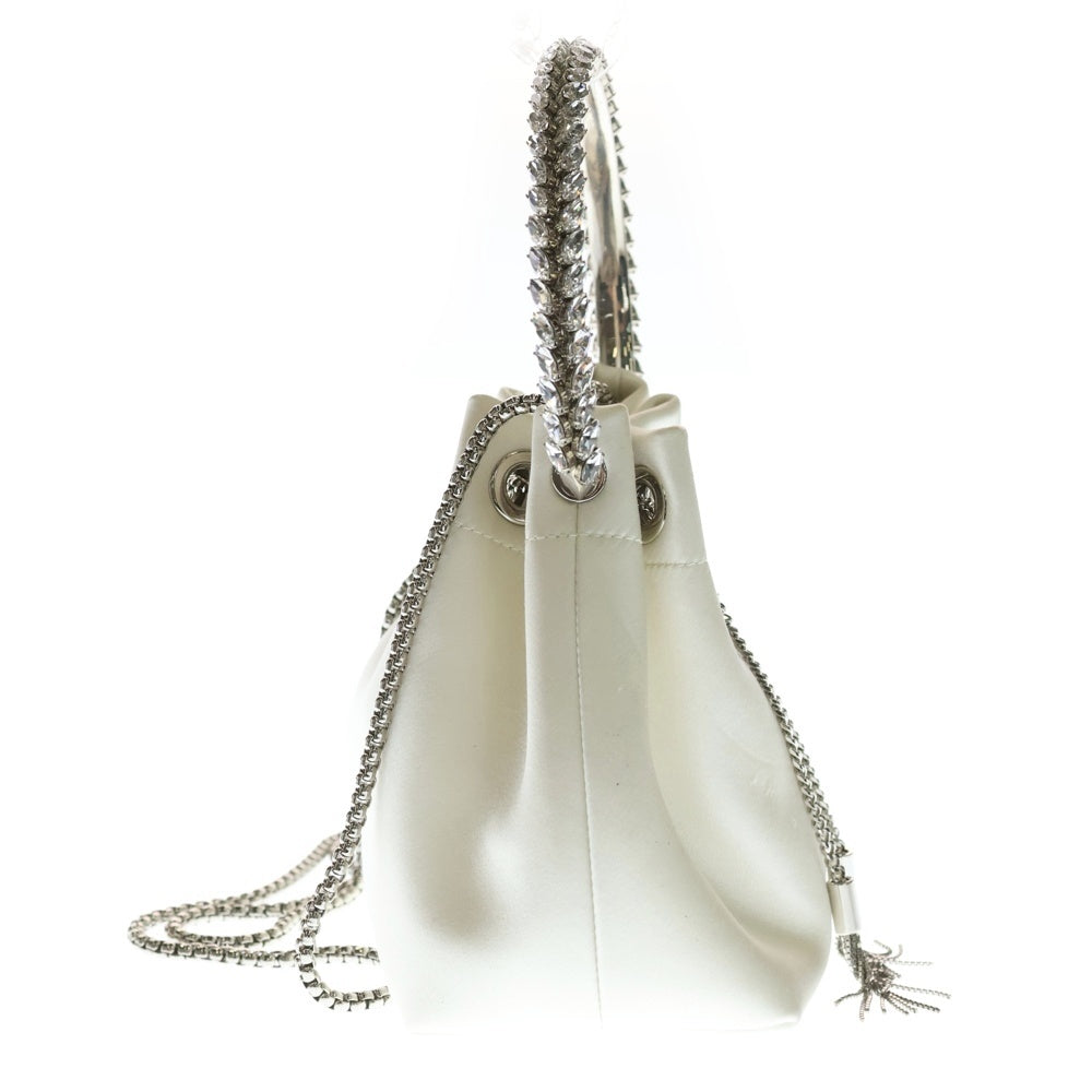 JIMMY CHOO(ジミーチュウ) スターラインストーン ベロア ショルダーミニポーチ ブラック レディース