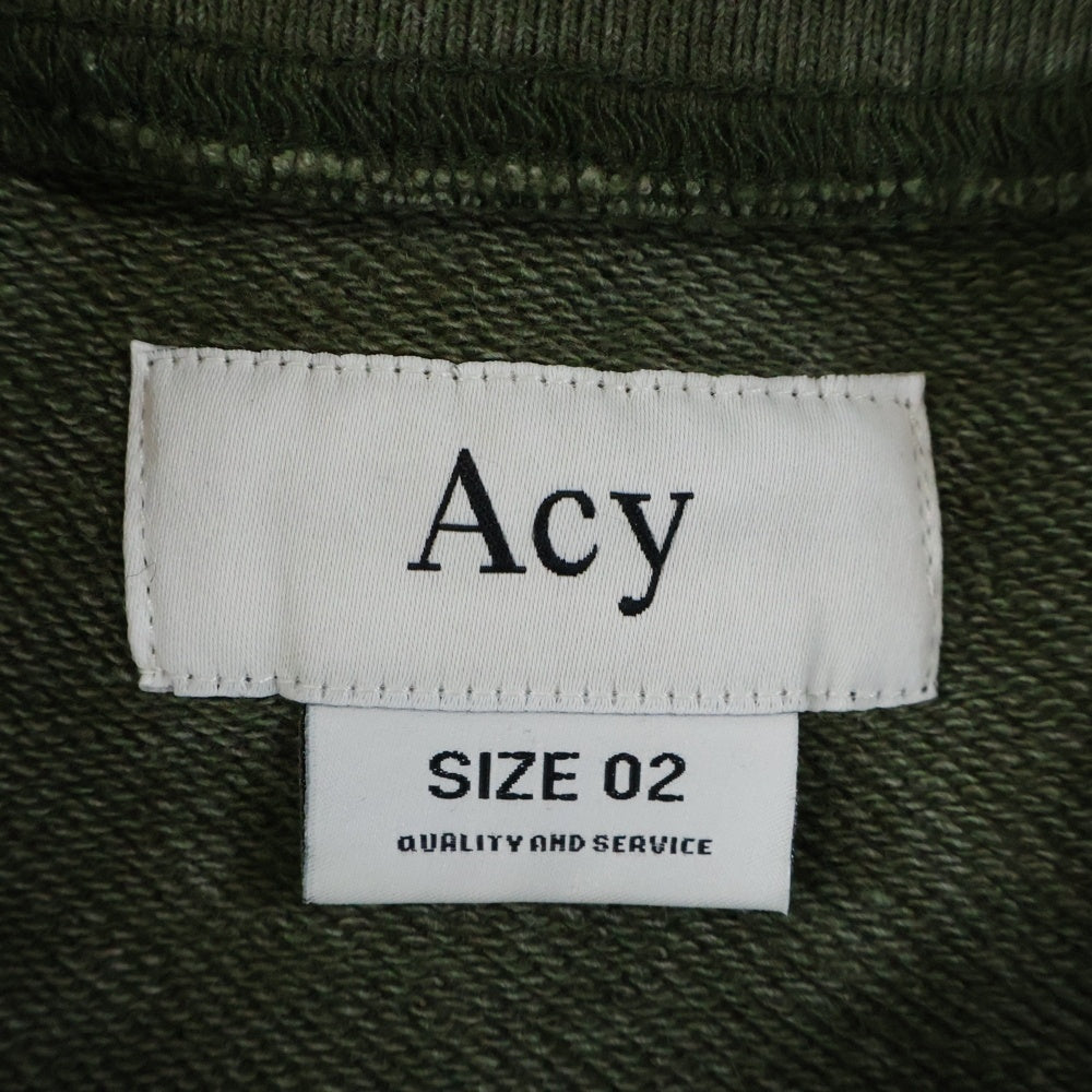NO BRAND(ノーブランド) Ayc 23AW GARMENT DYE CREW NECK SWEAT ガーメント ダイ クルーネック 長袖 スウェットトレーナー カーキ ACYBBS-23AW-001