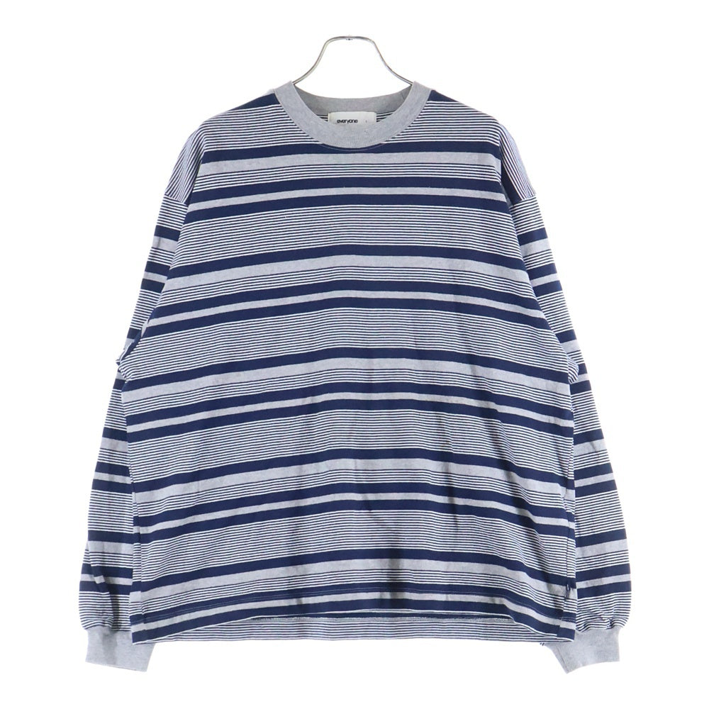 everyone(エブリワン) 24SS BORDER L/S TEE ボーダー クルーネック 長袖Tシャツ カットソー ブルー/グレー EV24-CS20