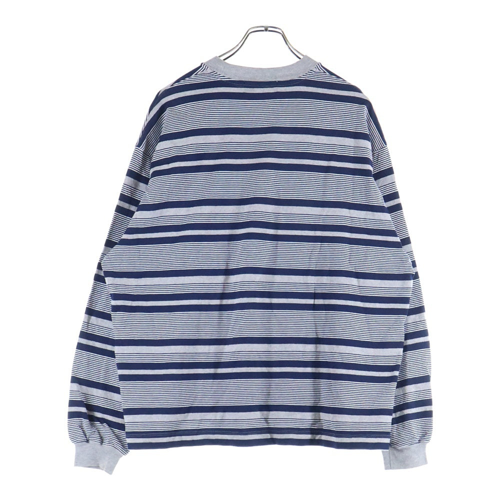 everyone(エブリワン) 24SS BORDER L/S TEE ボーダー クルーネック 長袖Tシャツ カットソー ブルー/グレー EV24-CS20