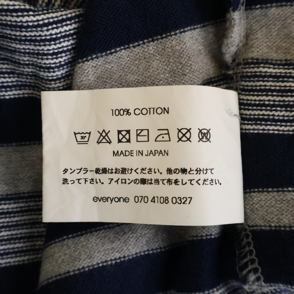 everyone(エブリワン) 24SS BORDER L/S TEE ボーダー クルーネック 長袖Tシャツ カットソー ブルー/グレー EV24-CS20