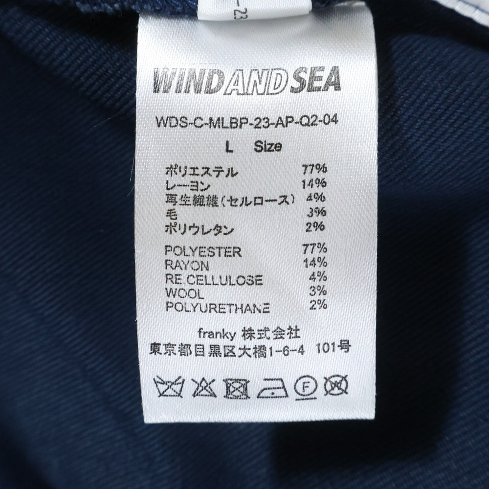WIND AND SEA(ウィンダンシー) )×MLB サンディエゴパドレス スラックス ワークパンツ ネイビー WDS-C-MLBP-23-AP-Q2-04