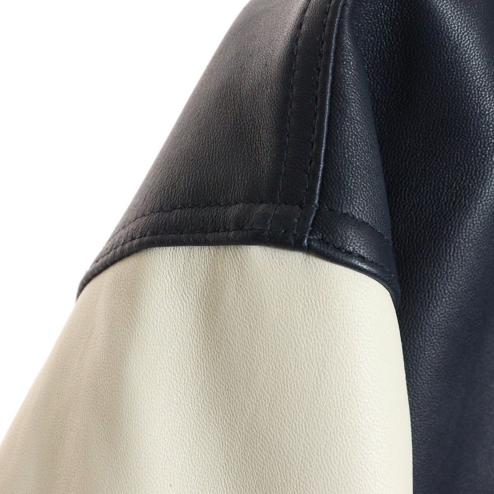AVIREX(アヴィレックス) NEW YORK VARSITY JACKETレザー バーシティジャケット シープスキン ネイビー 6121044