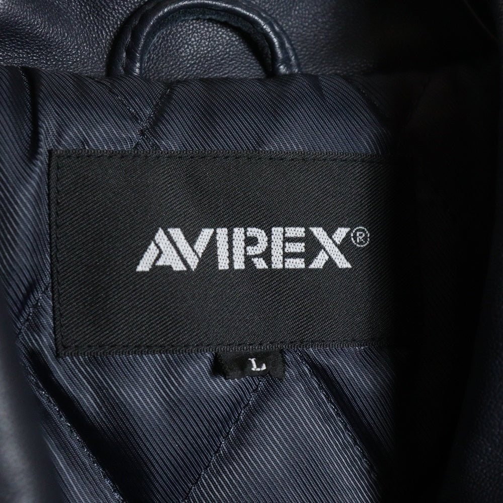 AVIREX(アヴィレックス) NEW YORK VARSITY JACKETレザー バーシティジャケット シープスキン ネイビー 6121044