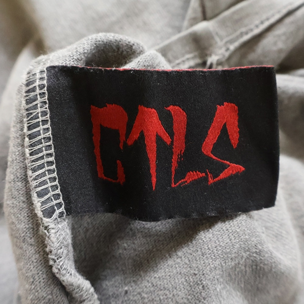 cvtvlist(カタリスト) 両面プリント クルーネック長袖Tシャツ ロングスリーブカットソー グレー