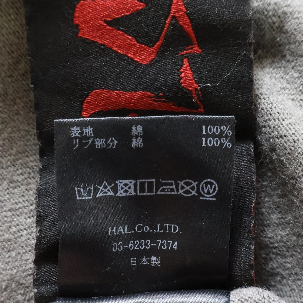 cvtvlist(カタリスト) 両面プリント クルーネック長袖Tシャツ ロングスリーブカットソー グレー