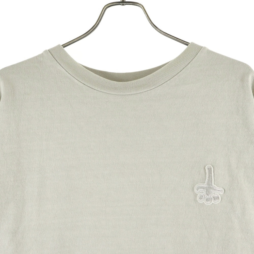 cvtvlist(カタリスト) 胸刺繍ロゴ クルーネック長袖Tシャツ ロングスリーブカットソー アイボリー