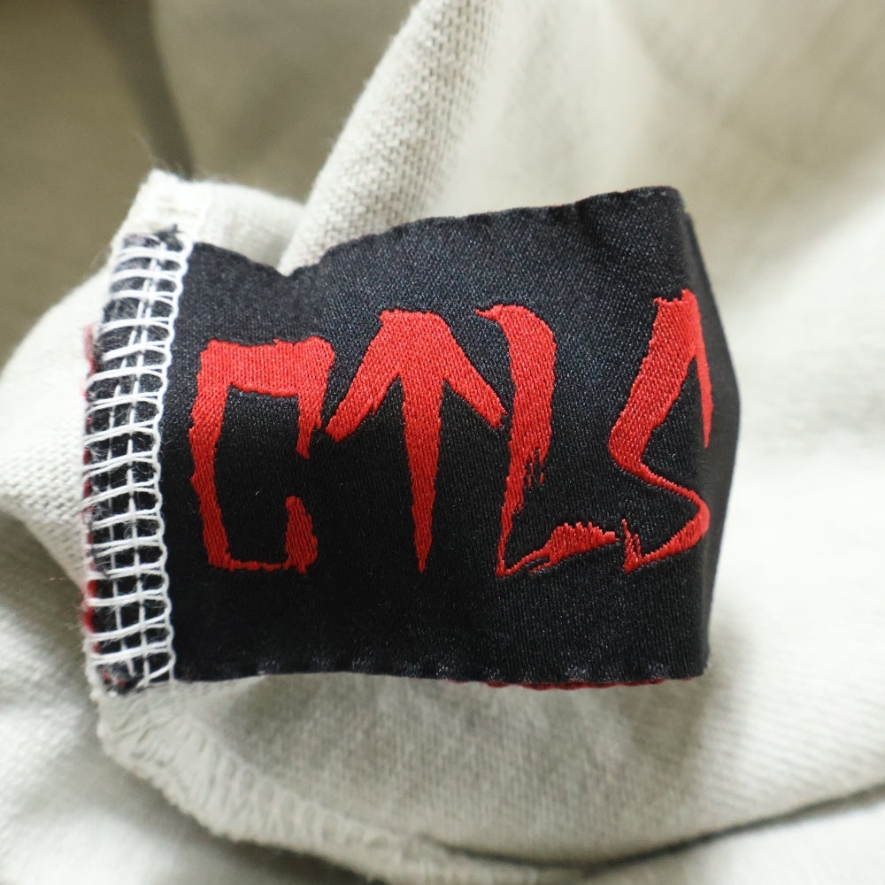 cvtvlist(カタリスト) 胸刺繍ロゴ クルーネック長袖Tシャツ ロングスリーブカットソー アイボリー