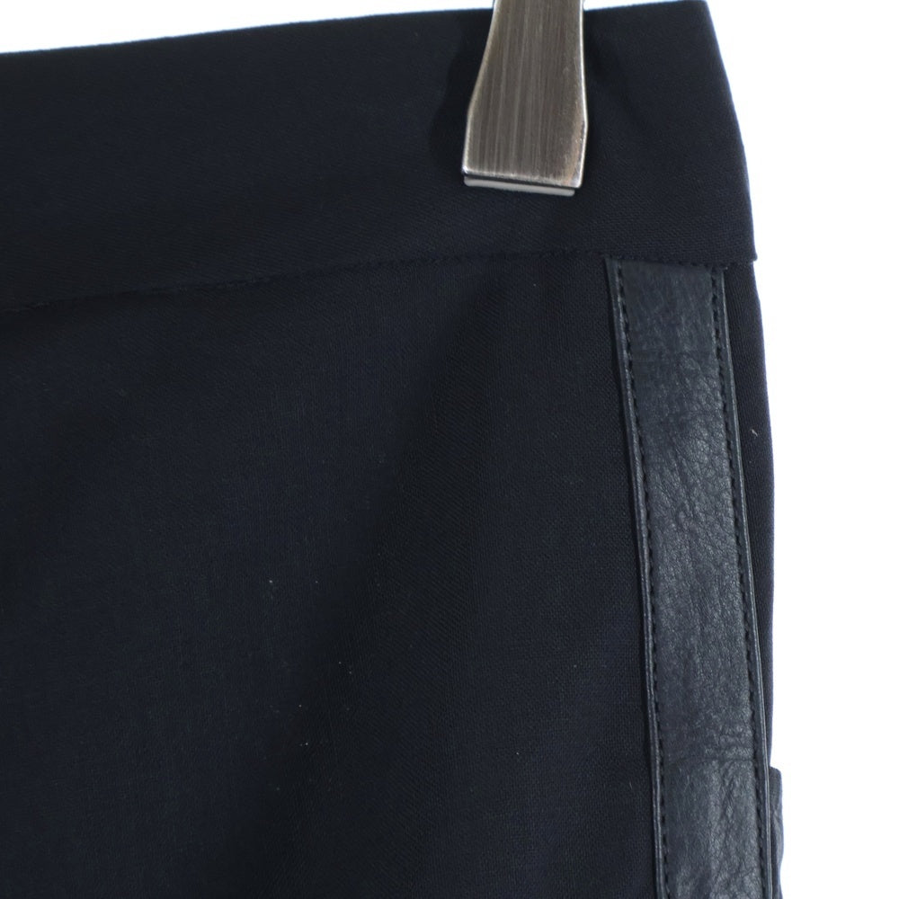 CHROME HEARTS(クロムハーツ) TAXEDO サイドレザーライン入り タキシードパンツ スラックスパンツ レディース ブラック