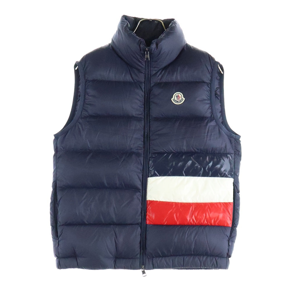 MONCLER(モンクレール) SOVEX GILET ロゴワッペン 切替 ダウンベスト E20914381085 C0104 ネイビー