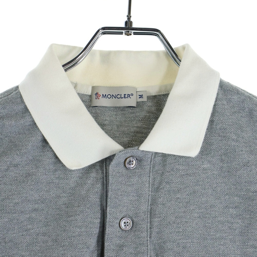 MONCLER(モンクレール) MAGLIA POLO MANICA CARTA ロゴワッペン 襟ロゴ 半袖ポロシャツ 21091346950 84093 グレー