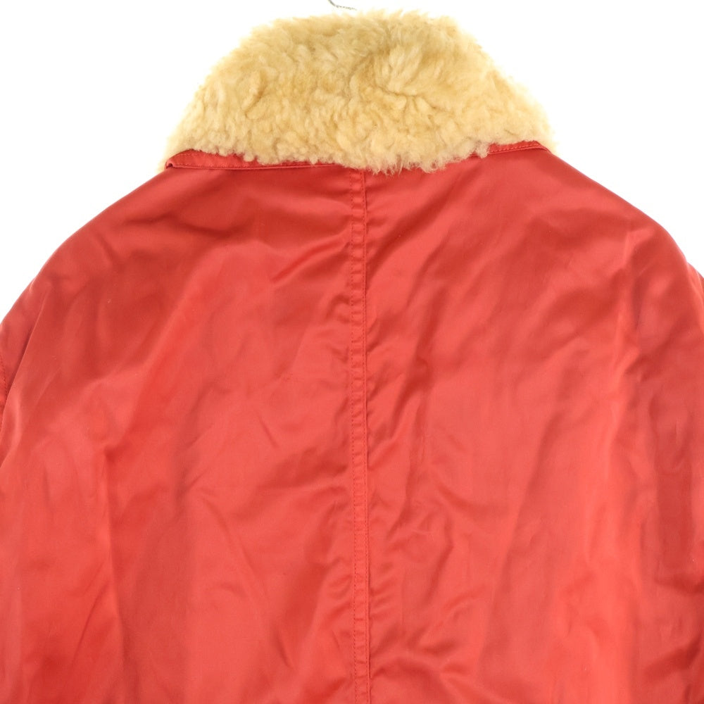 BONEVILLE(ボンネビル) 80s 襟ムートンナイロンジャケット ドローコード ライナー付き レッド 94411