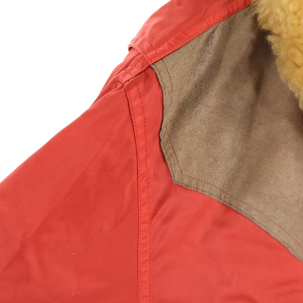 BONEVILLE(ボンネビル) 80s 襟ムートンナイロンジャケット ドローコード ライナー付き レッド 94411