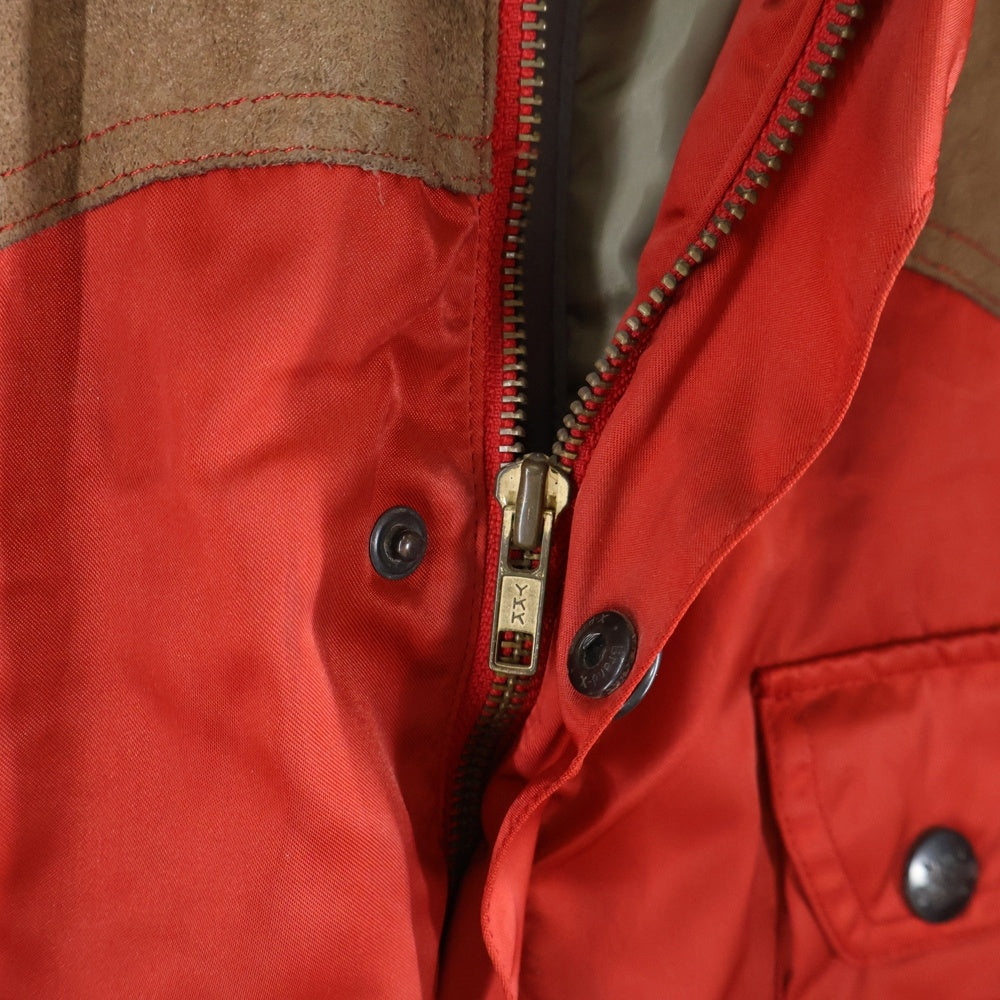 BONEVILLE(ボンネビル) 80s 襟ムートンナイロンジャケット ドローコード ライナー付き レッド 94411