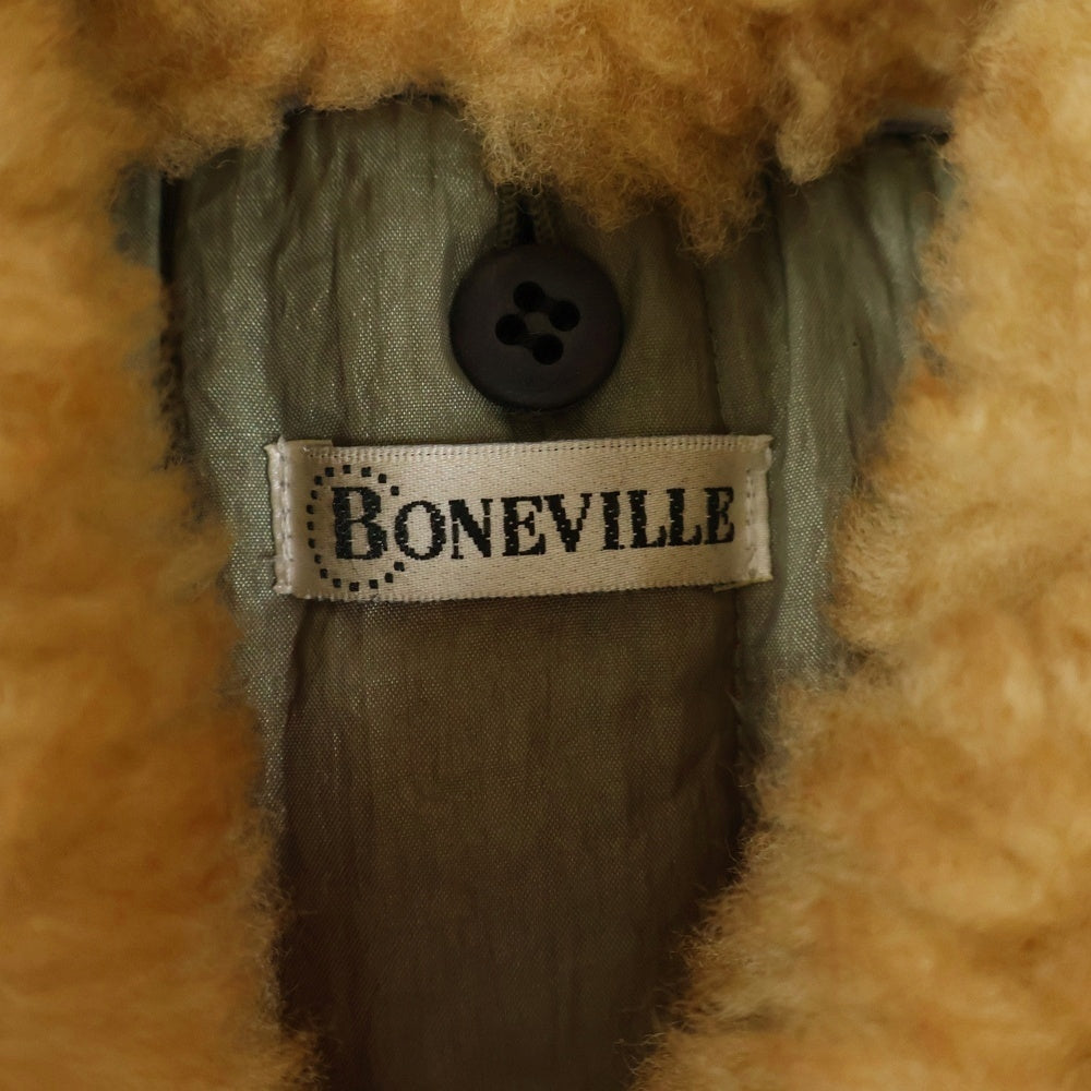 BONEVILLE(ボンネビル) 80s 襟ムートンナイロンジャケット ドローコード ライナー付き レッド 94411