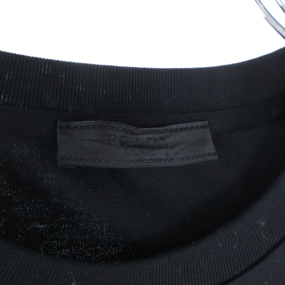 PRADA(プラダ) ロゴプレートプリントインターロック半袖Tシャツ ブラック UJN656 R232 13MQ