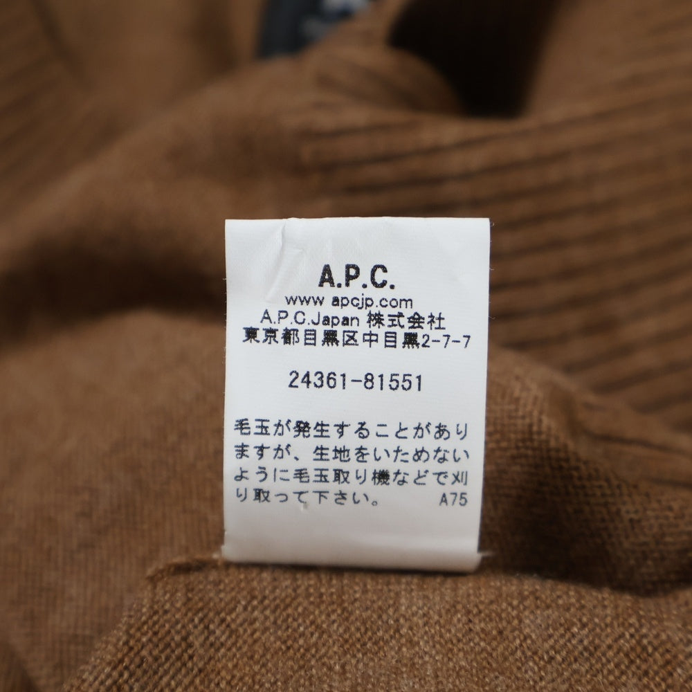 A.P.C(アーペーセー) クルーネック ウール 長袖ニット カットソー ブラウン 24361-81551