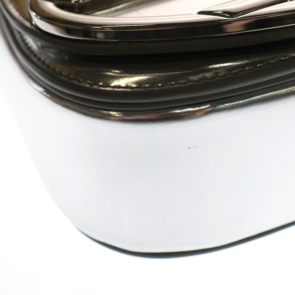 DIESEL(ディーゼル) 1DR Logo Bag メタルプレート バッグ ミラーレザー レディース シルバー X08396PS202