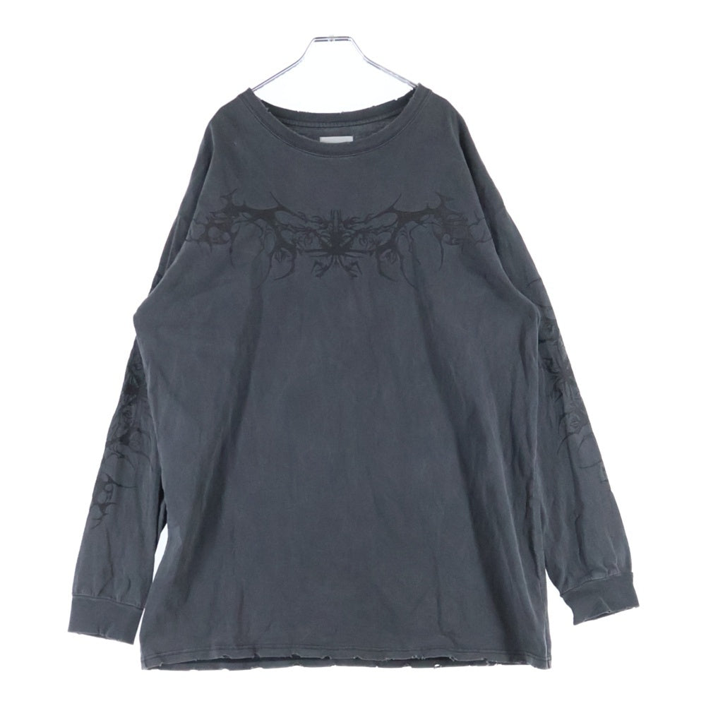 FR(13)NDS(フレンズ) Tribal LS TEE 25S-CSL029-RF トライバル柄 プリント長袖Tシャツ カットソー ブラック