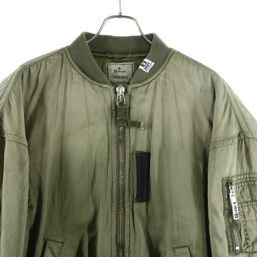 MAISON MIHARAYASUHIRO(メゾンミハラヤスヒロ) 25AW AGED FLIGHT JACKET J15BL151 ナイロン ボンバージャケット MA-1 ブルゾン カーキ