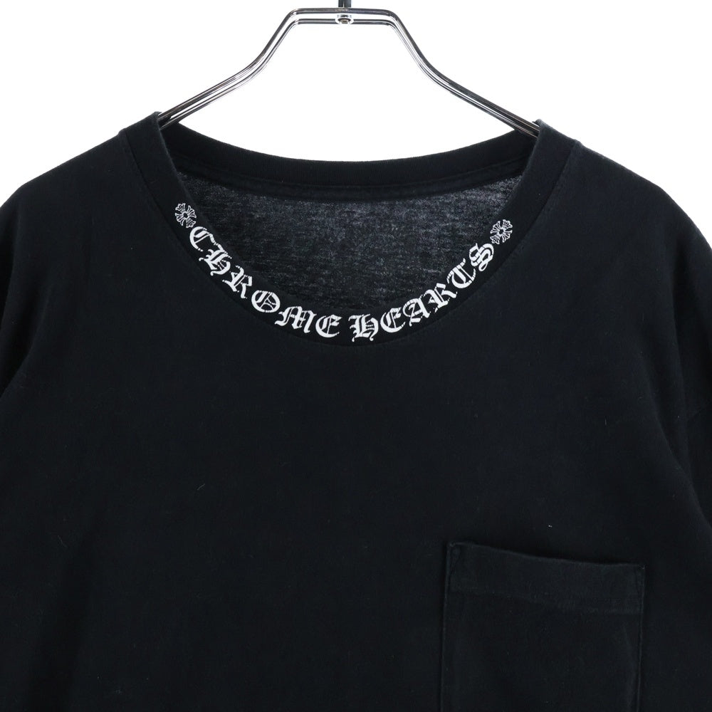 CHROME HEARTS(クロムハーツ) Neck Logo ネックロゴ アームプリント ロングスリーブ L/S 長袖 ポケットTシャツ カットソー ブラック