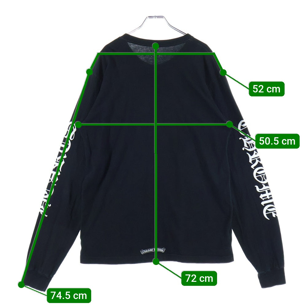 CHROME HEARTS(クロムハーツ) Neck Logo ネックロゴ アームプリント ロングスリーブ L/S 長袖 ポケットTシャツ カットソー ブラック