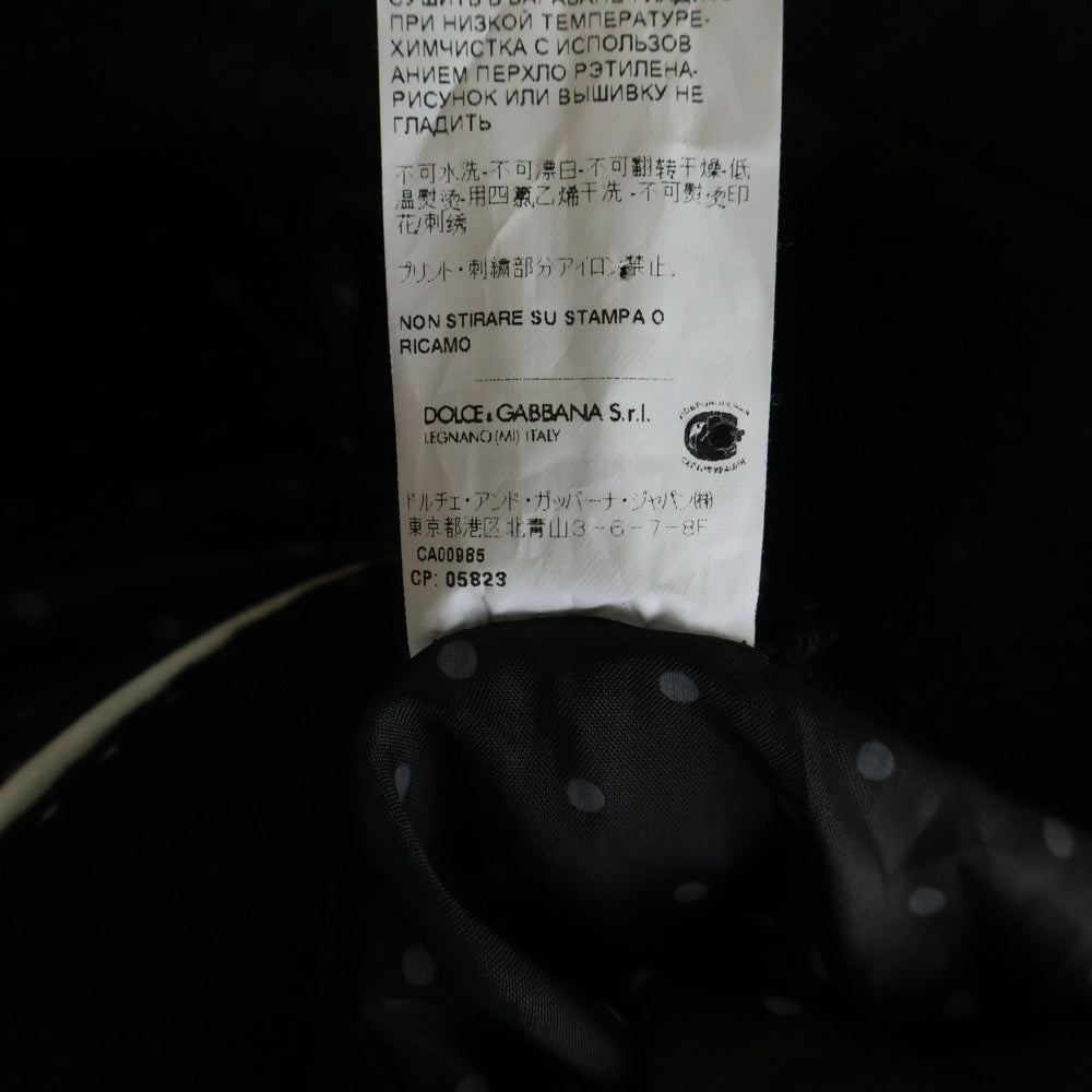 DOLCE & GABBANA(ドルチェアンドガッバーナ) Pistols Bee Embroidered Jacket G0820Z FUM2P エンブロイダリー 刺繍 ダブルジャケット ブラック