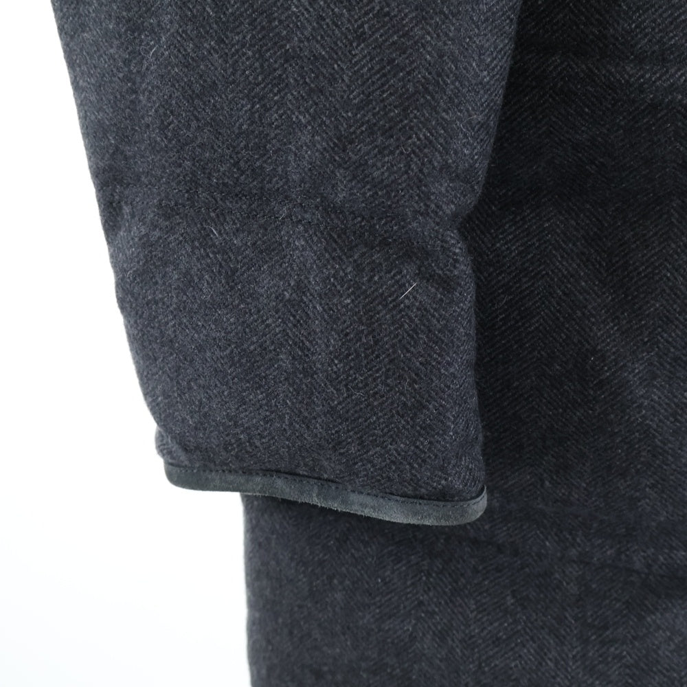 Brioni(ブリオーニ) LEATHER DOWN JACKET PUA1 ファー付きフード ダウンジャケット コート レザー グレー