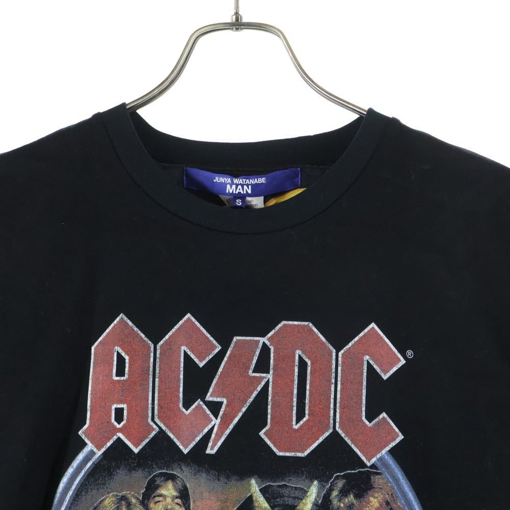 COMME des GARCONS JUNYA WATANABE MAN(コムデギャルソンジュンヤワタナベマン) 25SS SOORP SILK SCARF TEE AC/DC スカーフ ドッキング クルーネック半袖Tシャツ ショートスリーブカットソー WO-T001