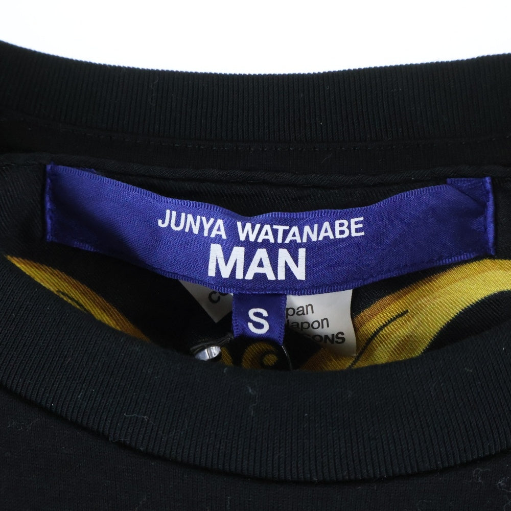 COMME des GARCONS JUNYA WATANABE MAN(コムデギャルソンジュンヤワタナベマン) 25SS SOORP SILK SCARF TEE AC/DC スカーフ ドッキング クルーネック半袖Tシャツ ショートスリーブカットソー WO-T001