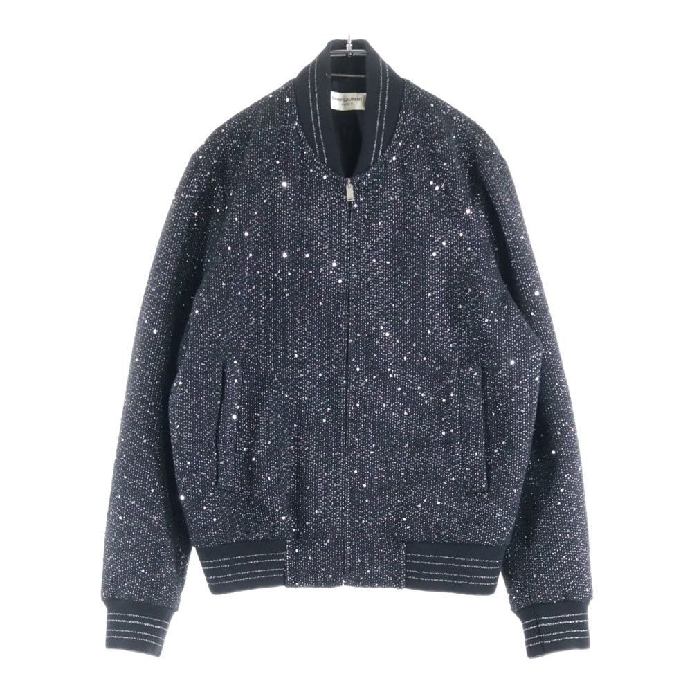 SAINT LAURENT PARIS(サンローランパリ) 20SS Bomber Jacket スパンコール ジップアップ ボンバー ジャケット ブルゾン ブラック 603482 Y1A02