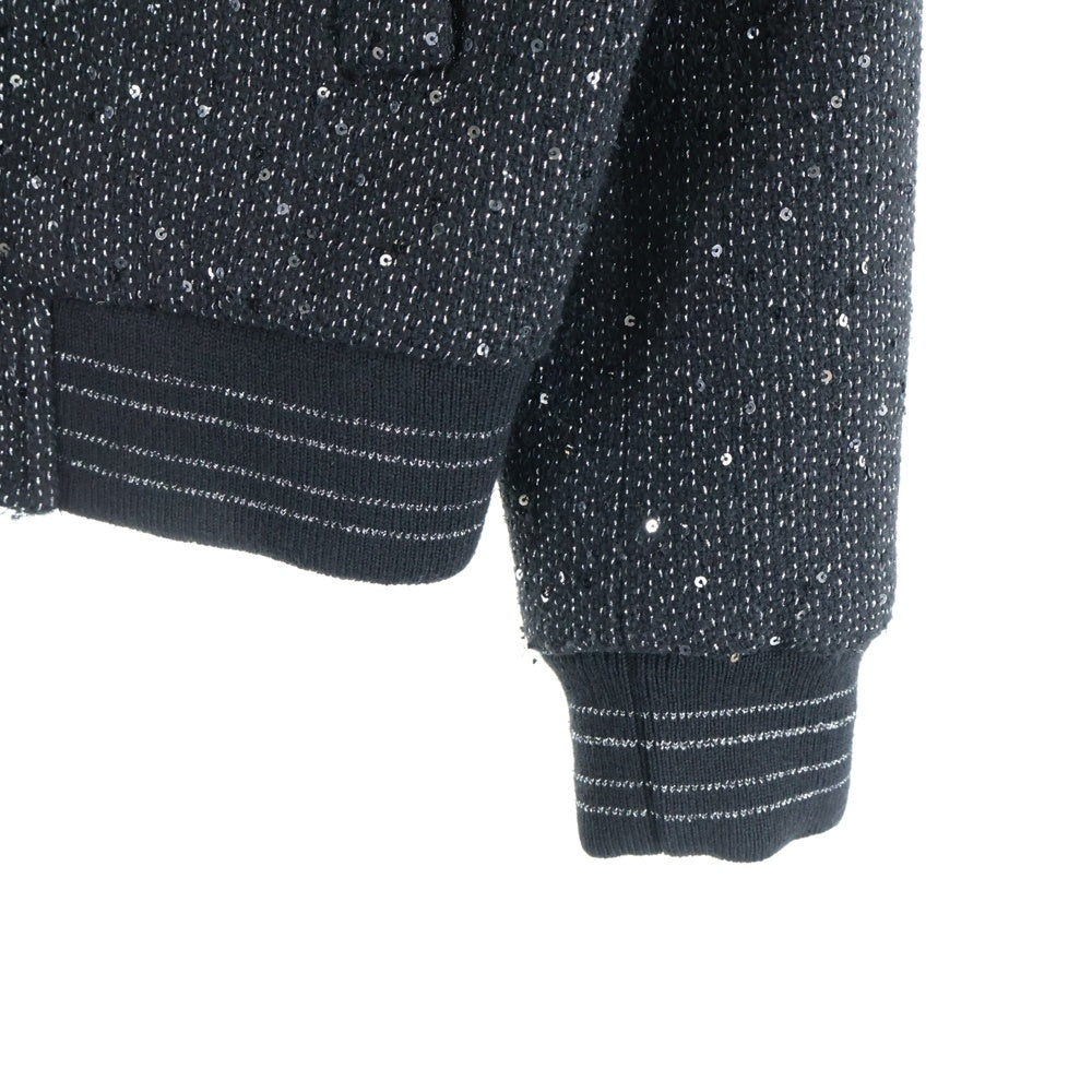 SAINT LAURENT PARIS(サンローランパリ) 20SS Bomber Jacket スパンコール ジップアップ ボンバー ジャケット ブルゾン ブラック 603482 Y1A02