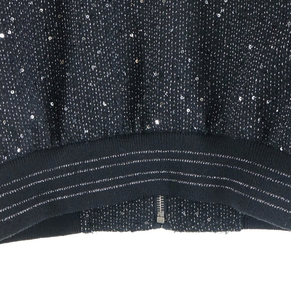 SAINT LAURENT PARIS(サンローランパリ) 20SS Bomber Jacket スパンコール ジップアップ ボンバー ジャケット ブルゾン ブラック 603482 Y1A02